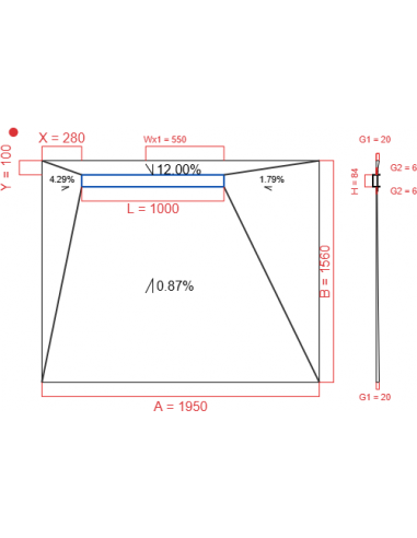 Showerlay Wiper 4 way 1950 x 1560 mm...