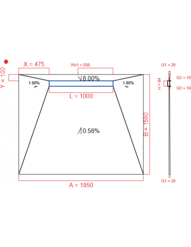Showerlay Wiper 4 way 1950 x 1560 mm...