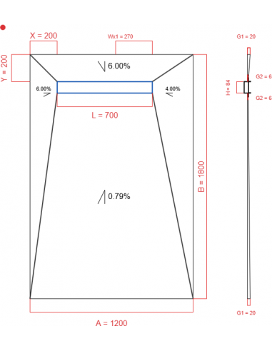Showerlay Wiper 4 way 1200 x 1800 mm...