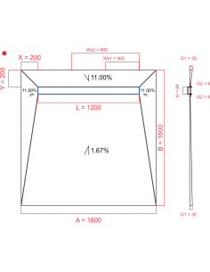 Showerbase Wiper 4 way 1600...