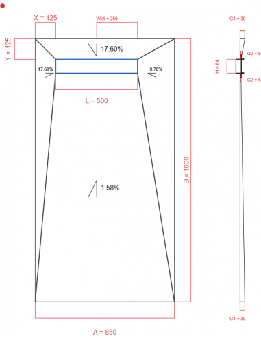 Showerlay Wiper 4 way 850 x 1600 mm...