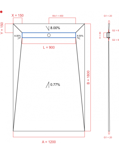Showerlay Wiper 4 way 1000 x 1000 mm...