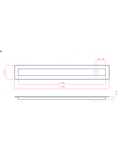Linear drain Wiper 1000 mm Vf Ponente...