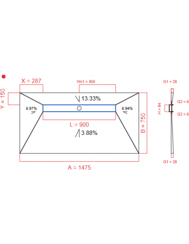 Showerlay Wiper 4 way 1475 x 750 mm...