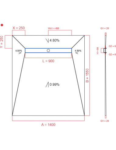 Showerlay Wiper 4 way 1400 x 1550 mm...