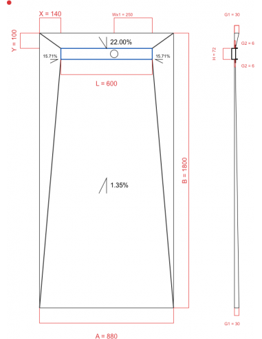 Laybase Wiper 4 way 880 x 1800 mm...