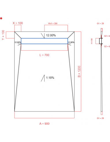Showerlay Wiper 4 way 900 x 1200 mm...