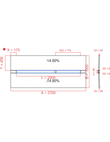 Showerlay Wiper 2 way 2350 x 1000 mm...