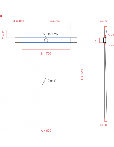 Showerlay Wiper 2 way 900 x 1280 mm...