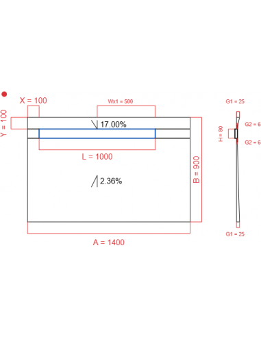 Showerlay Wiper 2 way 1400 x 900 mm...