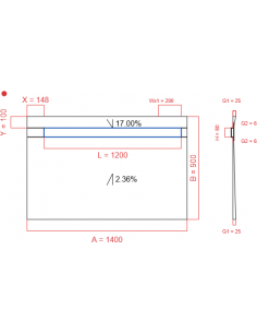 Showerlay Wiper 2 way 1400...