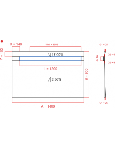 Showerlay Wiper 2 way 1400 x 900 mm...