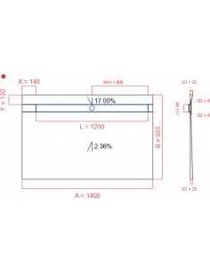 Showerlay Wiper 2 way 1400...