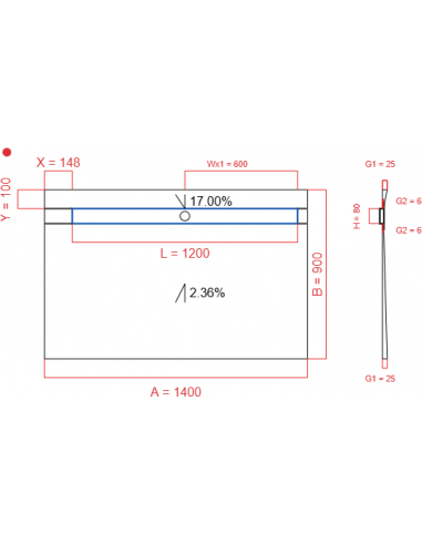 Showerlay Wiper 2 way 1400 x 900 mm...