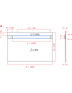 Showerlay Wiper 2 way 1400...