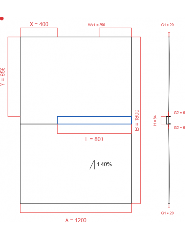 Showerlay Wiper 1 way 1200 x 1800 mm...