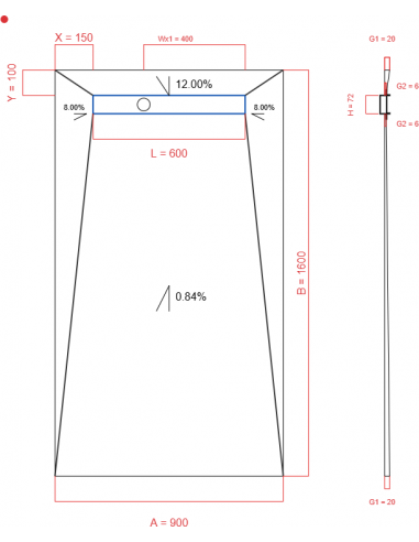 Laybase Wiper 4 way 900 x 1600 mm...