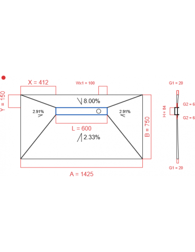 Showerlay Wiper 4 way 1425 x 750 mm...
