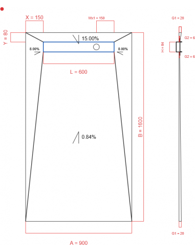 Showerlay Wiper 4 way 900 x 1600 mm...