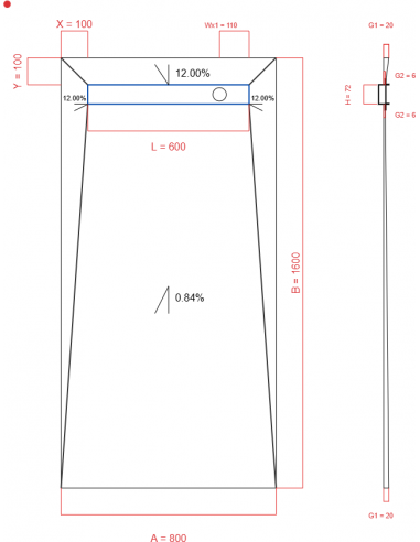 Showerlay Wiper 4 way 800 x 1600 mm...