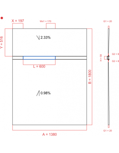 Showerlay Wiper 2 way 1380 x 1800 mm...