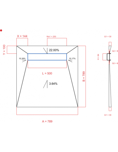 Showerlay Wiper 4 way 789 x 789 mm...