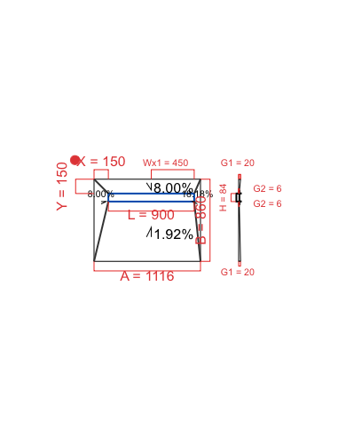 Showerlay Wiper 4 way 1116 x 860 mm...