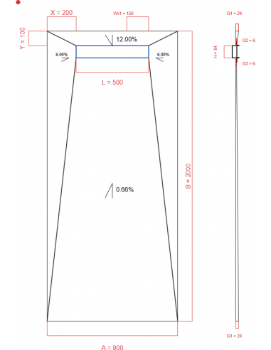 Showerlay Wiper 4 way 900 x 2000 mm...
