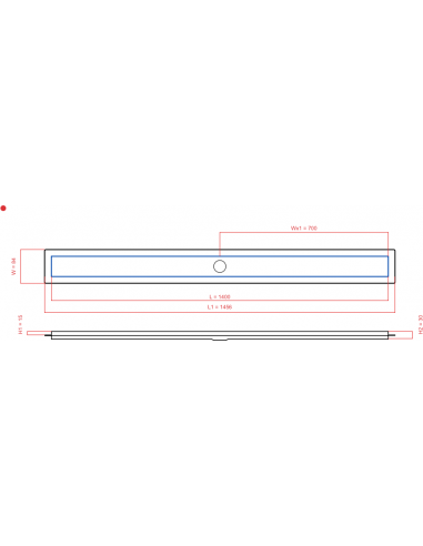 Linear drain Wiper 1400 mm Premium...