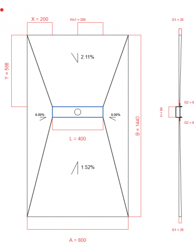 Showerlay Wiper 4 way 800 x 1440 mm...