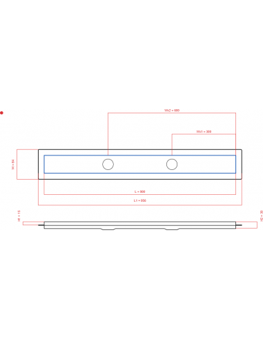 Linear drain Wiper 900 mm Premium...