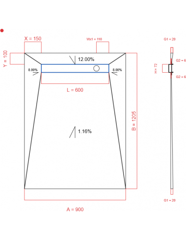 Showerlay Wiper 4 way 900 x 1205 mm...