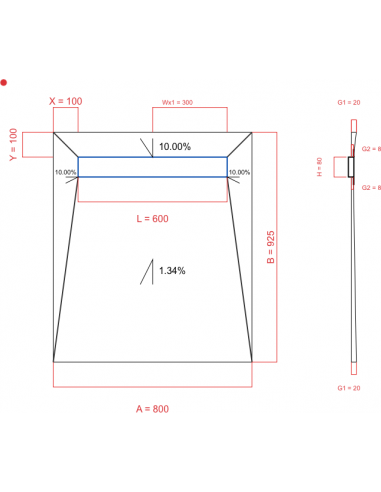 Showerlay Wiper 4 way 800 x 925 mm...