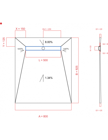 Showerlay Wiper 4 way 800 x 925 mm...