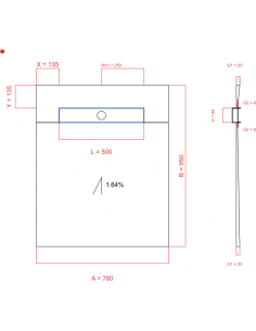 Showerbase Wiper 1 way 780...