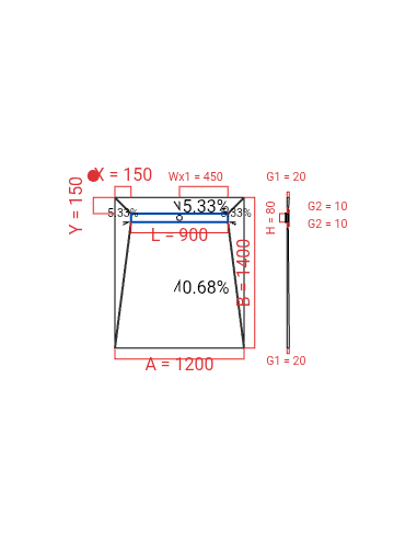 Showerlay Wiper 4 way 1200 x 1400 mm...