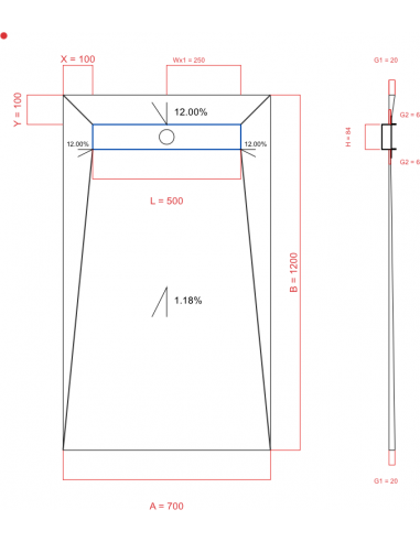 Laybase Wiper 4 way 700 x 1200 mm...