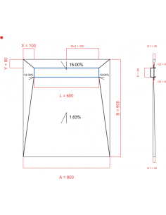 Showerbase Wiper 4 way 800...