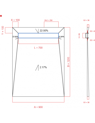 Showerlay Wiper 4 way 900 x 1200 mm...
