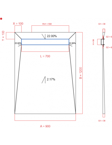 Showerlay Wiper 4 way 900 x 1200 mm...