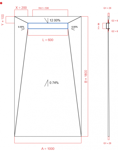 Showerlay Wiper 4 way 1000 x 1800 mm...