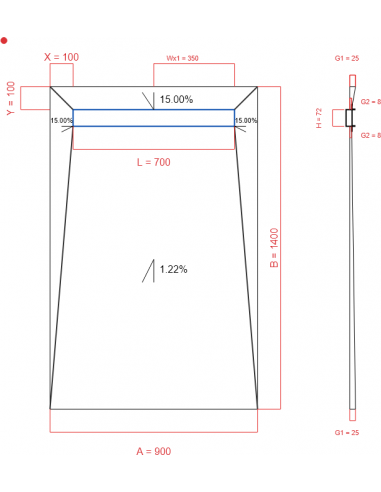 Showerlay Wiper 4 way 900 x 1400 mm...