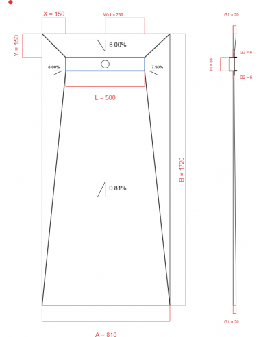 Showerlay Wiper 4 way 810 x 1720 mm...