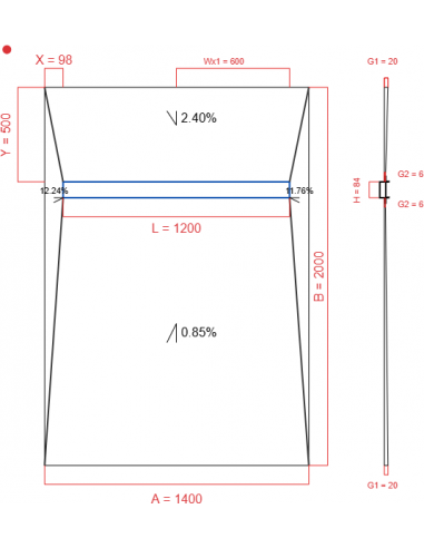 Showerlay Wiper 4 way 1400 x 2000 mm...