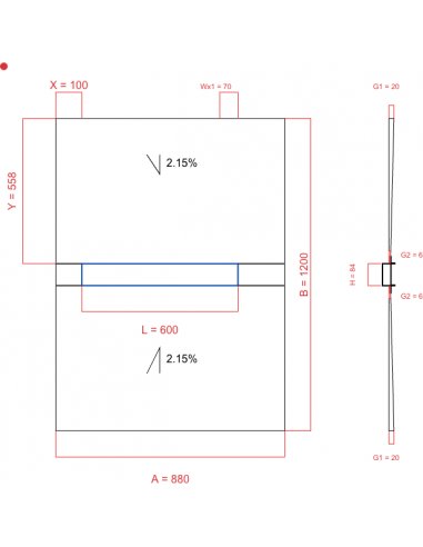 Showerlay Wiper 2 way 880 x 1200 mm...