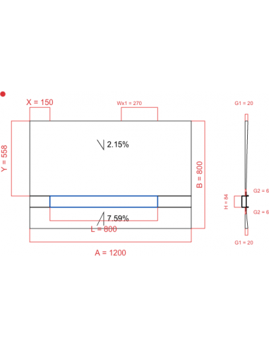 Showerlay Wiper 2 way 1200 x 800 mm...