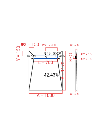 Showerlay Wiper 4 way 1000 x 1170 mm...
