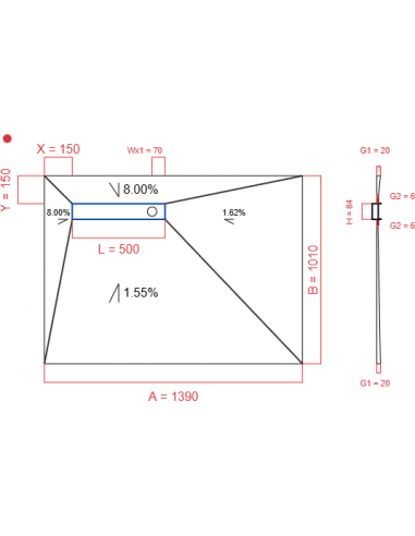 Showerlay Wiper 4 way 1390 x 1010 mm...