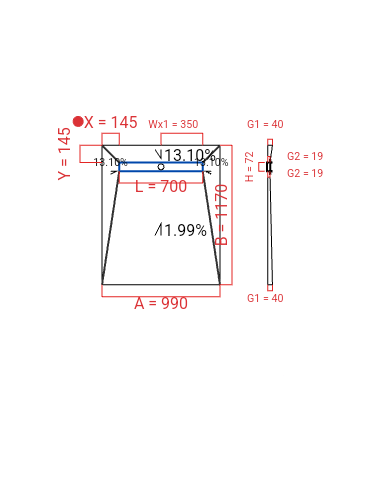 Showerlay Wiper 4 way 990 x 1170 mm...