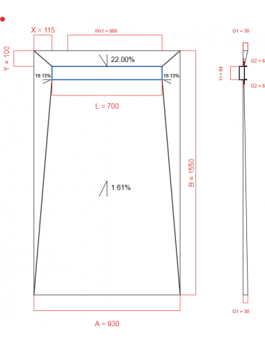 Showerlay Wiper 4 way 930 x 1550 mm...
